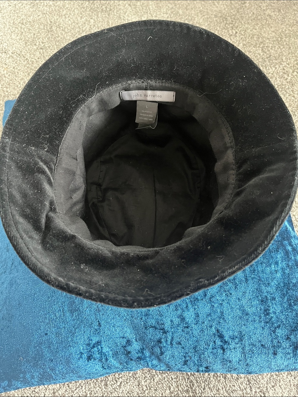 John Varvatos Black Velvet Top Hat
